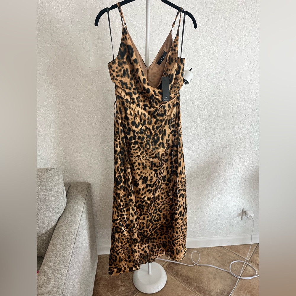 Cheetah print dress.